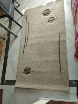 Alfombra Beige y Marrón con Diseño