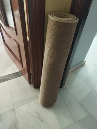 Alfombra Beige y Marrón con Diseño