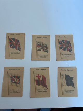 Lote 7 cromos Kensitas Cigarettes Banderas Imperio