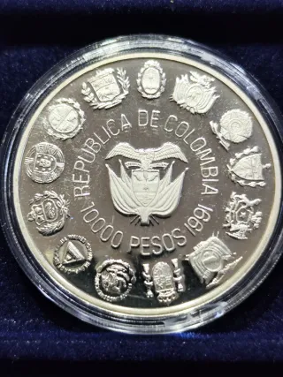Moneda 10.000 Pesos 1992 Encuentros Dos Mundos