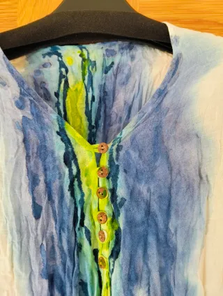 Vestido de Ibiza pintado a mano 100% Alg
