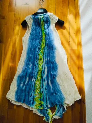 Vestido de Ibiza pintado a mano 100% Alg