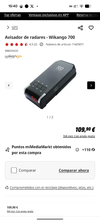 Wikango 700 Detector Radares GPS