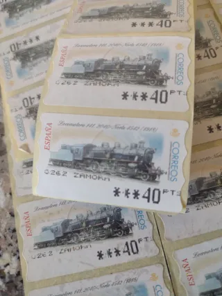 Lote 40 sellos de tren