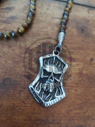 Rosario Harley-Davidson Teschio occhio di tigre