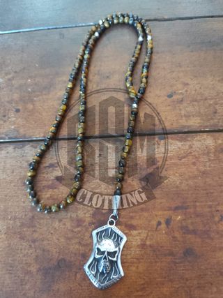 Rosario Harley-Davidson Teschio occhio di tigre