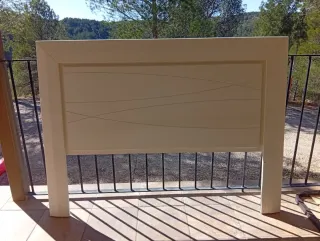 Cabecero cama 150 cm blanco roto