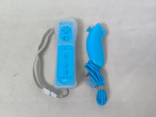 Mando Wii Azul con Nunchuk motion plus