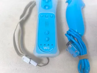 Mando Wii Azul con Nunchuk motion plus