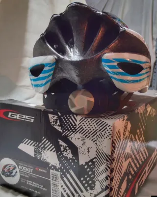 Casco MTB GES Azul y Blanco M