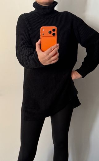 Jersey de cuello alto negro