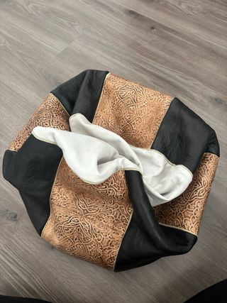 Puf redondo patchwor piel de cameyo