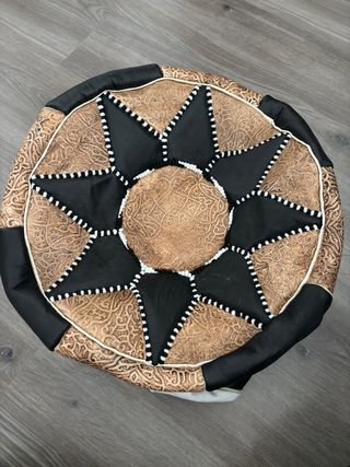 Puf redondo patchwor piel de cameyo