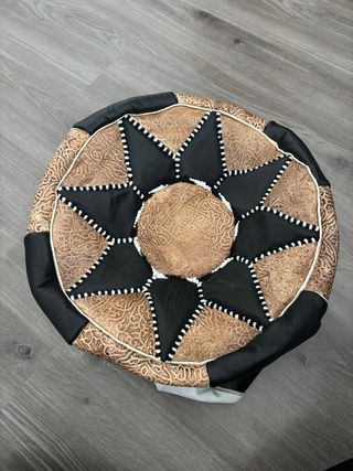 Puf redondo patchwor piel de cameyo