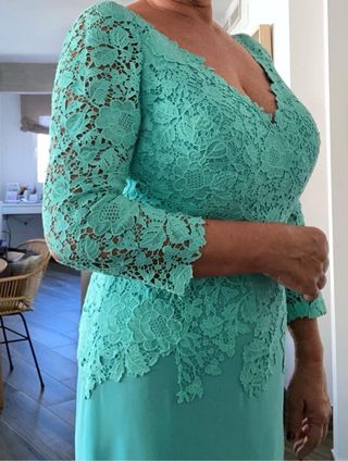 Vestido Nuevo Rosa Clara fiesta,madrina verde agua