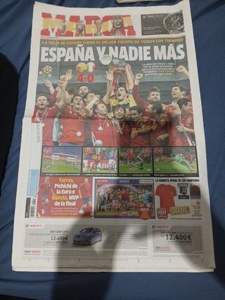 Periódico MARCA 2012 Eurocopa Campeones