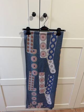 Sciarpa fantasia cerchi blu e rosa