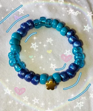 Pulsera Kandi Azul y Turquesa