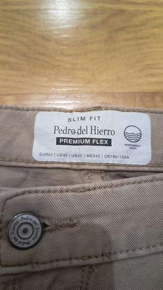 Pantalón Chino Pedro del Hierro Talla 52 Beige