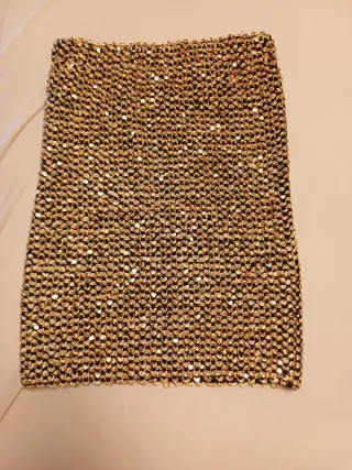 Falda dorada lentejuelas
