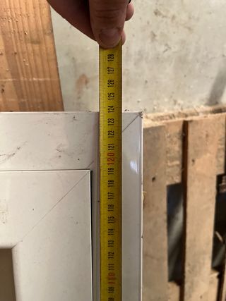 Ventana aluminio blanco cristal opaco