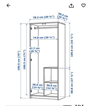 Armario blanco Ikea madera