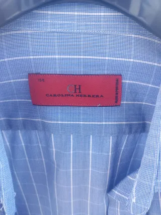 Camisa Carolina Herrera Talla M Cuadros Azul