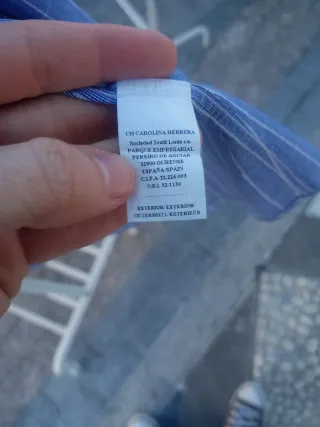 Camisa Carolina Herrera Talla M Cuadros Azul