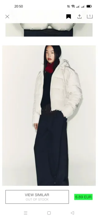 Anorak Zara Blanco Talla S