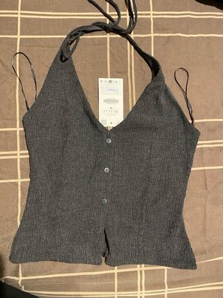 Top chaleco Zara con botones textura