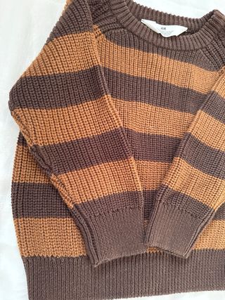 Maglioncino a righe marrone e ocra