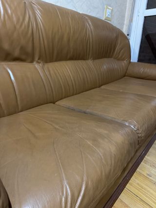 Sofá de piel 3 piezas en buen estado