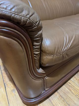 Sofá de piel 3 piezas en buen estado