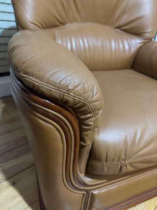 Sofá de piel 3 piezas en buen estado