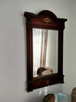 Espejo antiguo madera siglo XIX