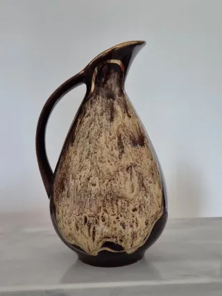 Vaso ceramica marrone e beige