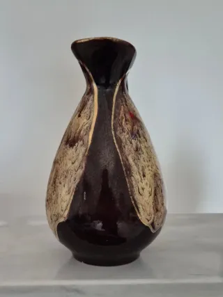 Vaso ceramica marrone e beige