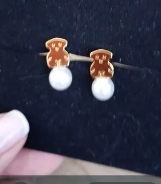 Pendientes Oso Perla modelo adulto
