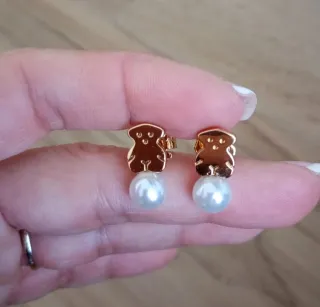 Pendientes Oso Perla modelo adulto