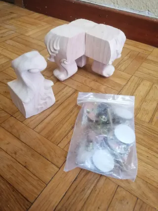 4 Patas Madera Tallada Muebles Soporte