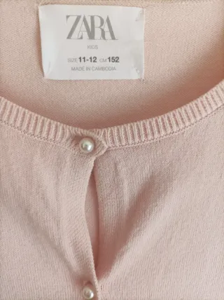 Chaqueta niña punto fino Zara rosa 11/12 años