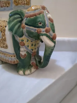 Elefante decorativo cerámica para maceta