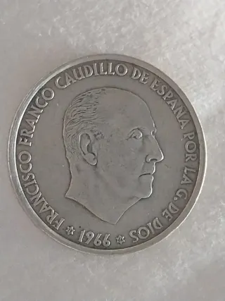 Moneda Plata Franco 100 Pesetas 1966