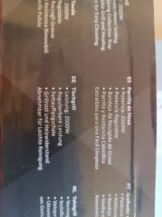 Parrilla Eléctrica Becken 2000W Mesa