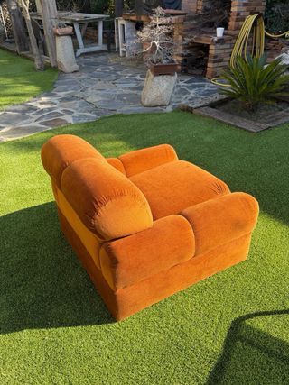 Butaca / sillon italiana Mid Century color teja