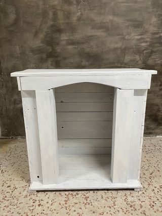 Chimenea Decorativa Madera Blanca