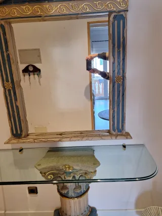 Mueble de entrada con espejo y consola