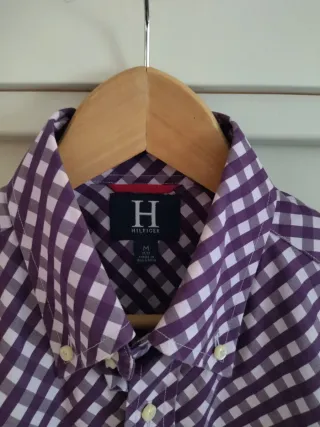 Camicia Hilfiger a quadri viola taglia M