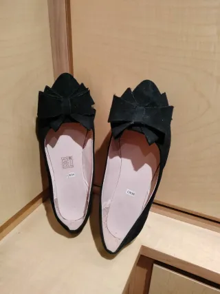 Bailarinas negras con lazo Talla 39