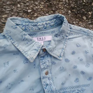 SMOG Giacca Denim Azzurra Bandana